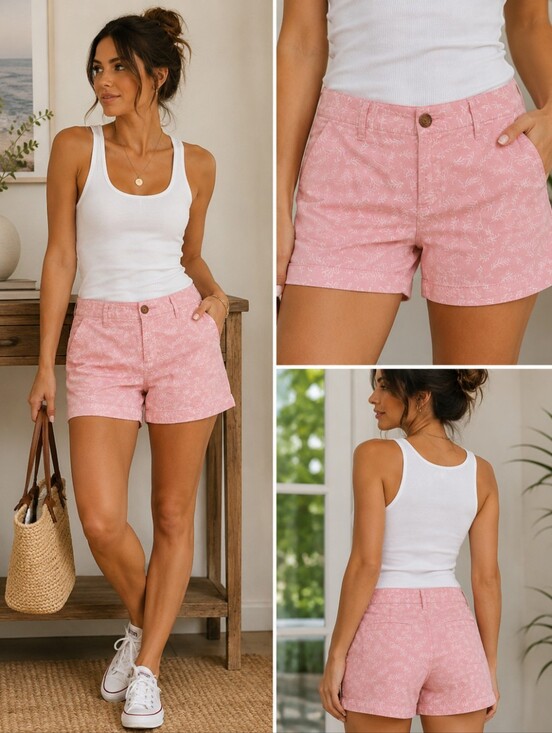 Old Navy Pants - Old Navy Pink Cotton Shorts | Floral Print | Summer Essential